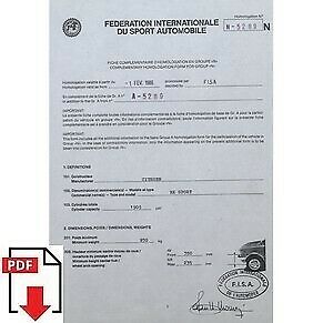 1986 Citroen BX Sport FIA homologation form PDF download